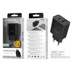 CARGADOR STOOL TA0257 QC 3.0 USB TYPE C SIN CABLE 18W NEGRO