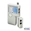 NANOCABLE TESTER DE RED RJ11, RJ12 y RJ45 + COAXIAL