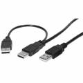 CABLE DOBLE 2x USB A MACHO ---> 1 USB A MACHO 1 METRO