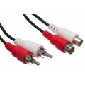 CABLE AUDIO 2 RCA MACHO - 2 RCA HEMBRA - 2.5 METROS