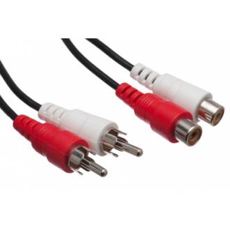 CABLE AUDIO 2 RCA MACHO - 2 RCA HEMBRA - 2.5 METROS
