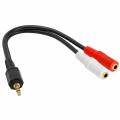 CABLE AUDIO JACK 3,5 MACHO ---> 2xRCA HEMBRA 20 CMS.