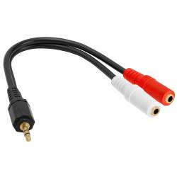 CABLE AUDIO JACK 3,5 MACHO ---> 2xRCA HEMBRA 20 CMS.