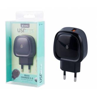 MTK A2807 CARGADOR ALIMENTADOR RAPIDO USB QC3.0 5V/9V/12V/3.1A NEGRO