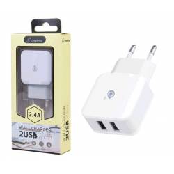 CARGADOR DE RED A3021 2*USB 2.4A BLANCO