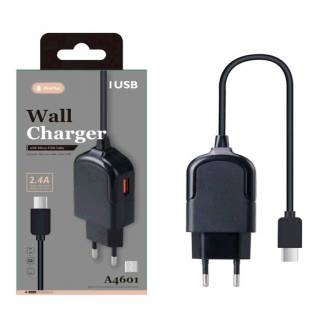 CARGADOR TRITON A4601 MICRO USB 2.4A + 1*USB NEGRO