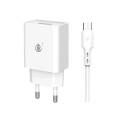CARGADOR USB + CABLE MICRO USB 2.4A A6173 BASIC WILSON BLANCO
