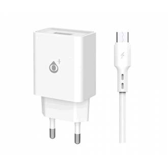 CARGADOR USB + CABLE MICRO USB 2.4A A6173 BASIC WILSON BLANCO