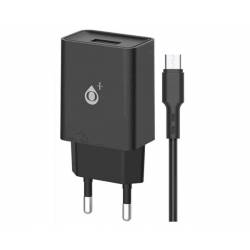 CARGADOR USB + CABLE MICRO USB 2.4A A6173 BASIC WILSON NEGRO