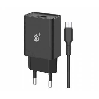 CARGADOR USB + CABLE MICRO USB 2.4A A6173 BASIC WILSON NEGRO