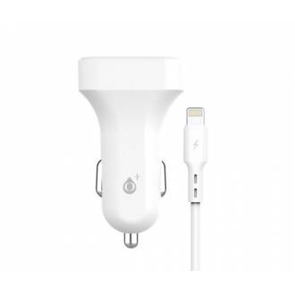 CARGADOR MECHERO COCHE IPHONE 6/7/8 2 USB 5V 2.4A BLANCO