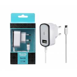 ADAPTADOR CARGADOR CS102 MICRO USB + USB 2.1A NEGRO