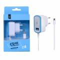 ADAPTADOR CARGADOR CS102 MICRO USB + USB 2.1A AZUL