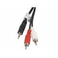CABLE 1 JACK MACHO 3.5 ---> 2 RCA HEMBRA DE 5 Mts. (C5)