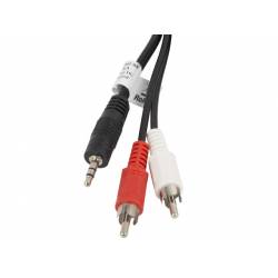 CABLE 1 JACK MACHO 3.5 ---> 2 RCA HEMBRA DE 5 Mts. (C5)
