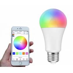BOMBILLA WIFI INTELIGENTE R4005 MULTI COLOR BLANCA E27 7W 600 LUMENES 5000K