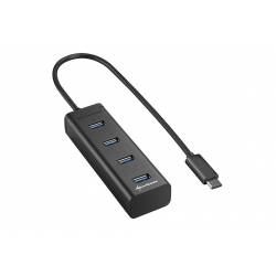 HUB USB SHARKOON 4X3.0 ALUMINIO NEGRO TIPO C