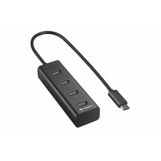 HUB USB SHARKOON 4X3.0 ALUMINIO NEGRO TIPO C
