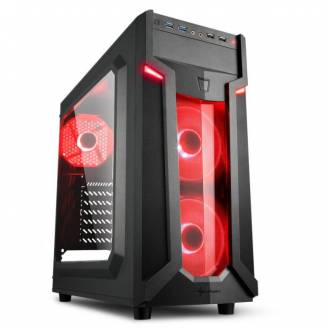 CAJA SHARKOON VG6-W ATX 2XUSB3.0 SIN FUENTE ROJO