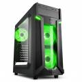 CAJA SHARKOON VG6-W ATX 2XUSB3.0 SIN FUENTE VERDE CON VENTANA