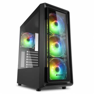 CAJA SHARKOON TK4 RGB ATX 2XUSB3.0 1XUSB2.0 SIN FUENTE NEGRO