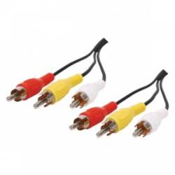 CABLE AUDIO VIDEO 3xRCA MACHO MACHO 3 METROS (C-1)