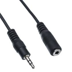 CABLE AUDIO JACK STEREO 3.5 MACHO ---> HEMBRA DE 1.5 Mts.