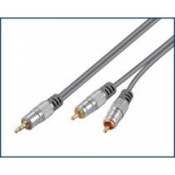 CABLE AUDIO ALTA CALIDAD JACK STEREO 1,5 mm. MACHO ---> 2xRCA MACHO