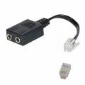 ADAPTADOR MODULAR RJ9 MACHO - 2xJACK 3.5 HEMBRA