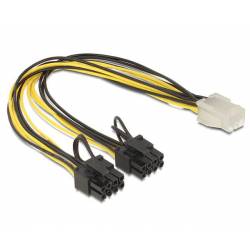 CABLE ALIMENTACION PARA GRAFICAS PCI-EXPRESS 6 PIN PCI-E A 2x 6+2 PIN PCI-E