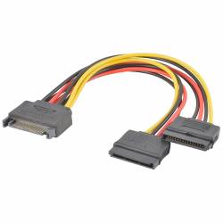 CABLE ALIMENTACION DUPLICADOR SERIAL ATA MACHO x 2 SERIAL ATA HEMBRA