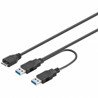 CABLE DOBLE USB 3.0 MACHO A MICRO USB 3.0 MACHO - 1,8 METROS