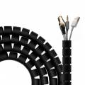 CUBRE CABLE / RECOGECABLE ESPIRAL 25mm 3 METROS NEGRO
