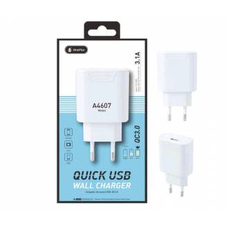 CARGADOR USB QUICKCHARGE 3.0 5V 9V 12V 3.1A BLANCO ONE+
