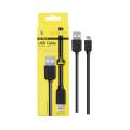 CABLE DE DATOS Y CARGA PARA IPHONE 5 / 6 / 6+ LIGHTNING ONE+ NEGRO