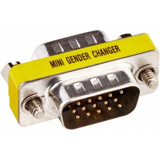 MINI CAMBIADOR DE GENERO VGA 15 MACHO - MACHO