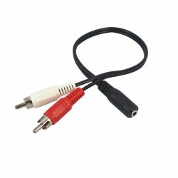 CABLE AUDIO JACK 3,5 HEMBRA ---> 2xRCA MACHO 20 CMS.