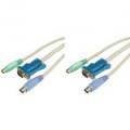 CABLE EXTENSION 3 EN 1 PS2 MONITOR - TECLADO - RATON DE 5 Mts.