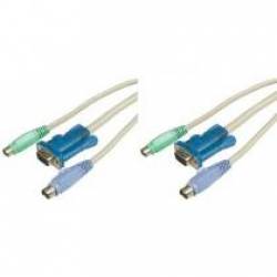CABLE EXTENSION 3 EN 1 PS2 MONITOR - TECLADO - RATON DE 5 Mts.