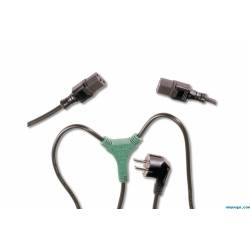 CABLE DOBLE DE ALIMENTACION 1 MACHO ---> 2 HEMBRA IEC 1.8 Mts.