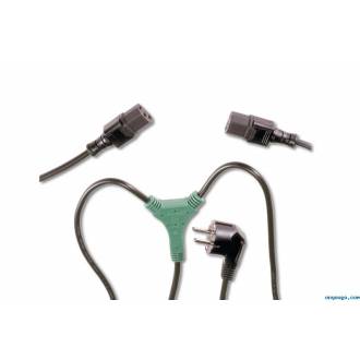 CABLE DOBLE DE ALIMENTACION 1 MACHO ---> 2 HEMBRA IEC 1.8 Mts.
