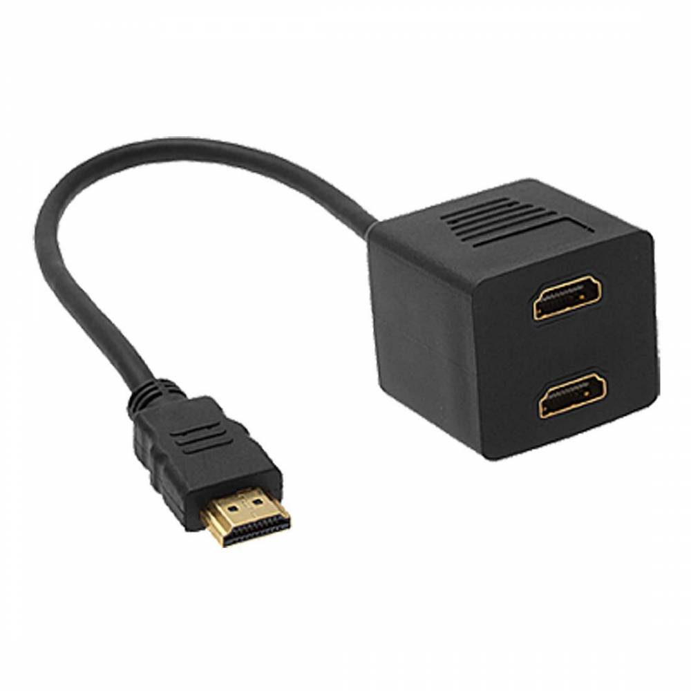 Cable duplicador HDMI Lanberg AD-0019-BK de 1 HDMI macho a 2 HDMI hembra de  20cm - Cablematic