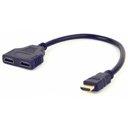CABLE BIFURCADOR DUPLICADOR HDMI 1 MACHO ---> 2 HEMBRAS DE 20 CM