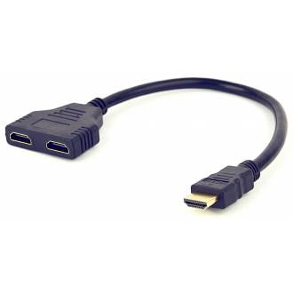 CABLE BIFURCADOR DUPLICADOR HDMI 1 MACHO ---> 2 HEMBRAS DE 20 CM