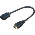CABLE HDMI TIPO A DE 19 CONTACTOS MACHO ---> HEMBRA DE  0.2 Mts.