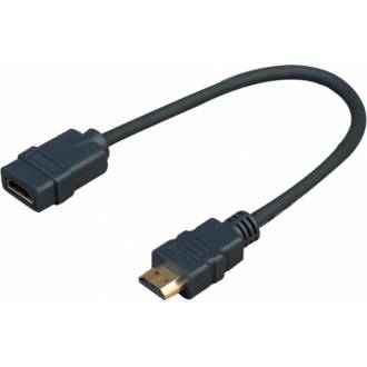 CABLE HDMI TIPO A DE 19 CONTACTOS MACHO ---> HEMBRA DE  0.2 Mts.