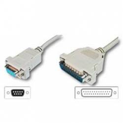 CABLE NULL MODEM SERIE DB9 HEMBRA ---> DB25 MACHO DE 3 Mts.