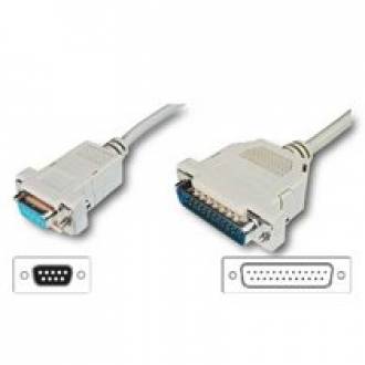 CABLE NULL MODEM SERIE DB9 HEMBRA ---> DB25 MACHO DE 3 Mts.