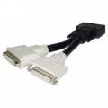 CABLE DUPLICADOR DMS59 MACHO ---> 2x DVI-I HEMBRA 15 CM.