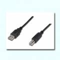 CABLE USB 2.0 TIPO A-B MACHO ---> MACHO DE 1.8 Mts. NEGRO (100% COBRE)